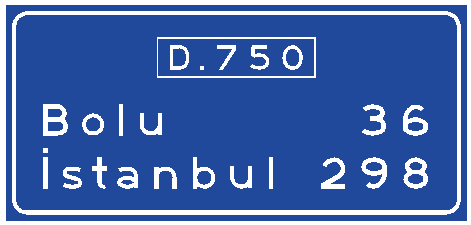 Meskun Mahal ve Kavşak Çıkışı Mesafe Levhası