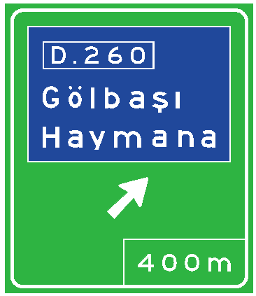 Refüj Ortası Yön Levhası