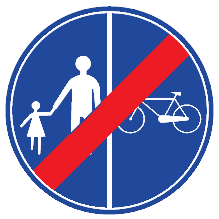 Yayalar ve Bisikletliler için Ayrı Ayrı Kullanılabilen Yolun Sonu